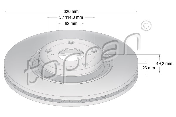 TOPRAN 631 162 Discofreno-Discofreno-Ricambi Euro