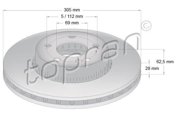 TOPRAN 631 165 Discofreno-Discofreno-Ricambi Euro