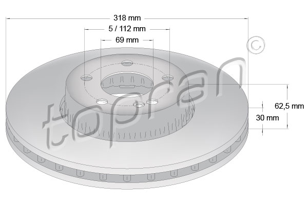 TOPRAN 631 166 Discofreno-Discofreno-Ricambi Euro