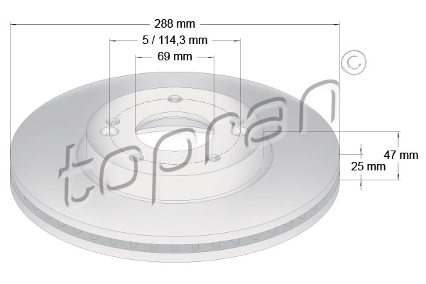 TOPRAN 631 173 Discofreno-Discofreno-Ricambi Euro