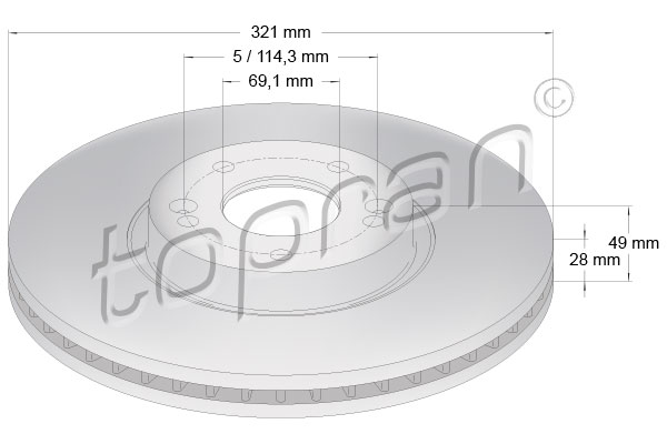 TOPRAN 820 617 Discofreno-Discofreno-Ricambi Euro