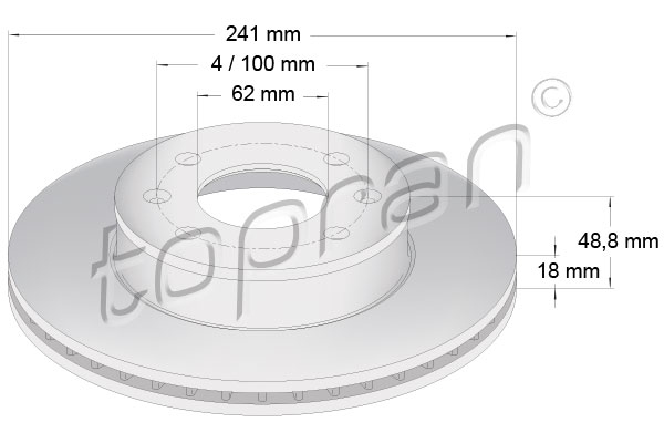 TOPRAN 820 765 Discofreno-Discofreno-Ricambi Euro