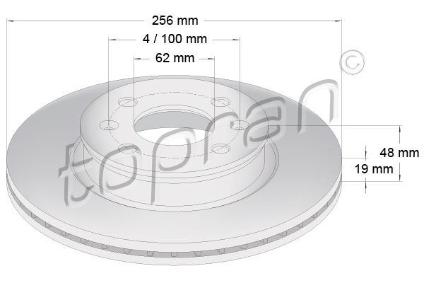 TOPRAN 820 308 Discofreno-Discofreno-Ricambi Euro