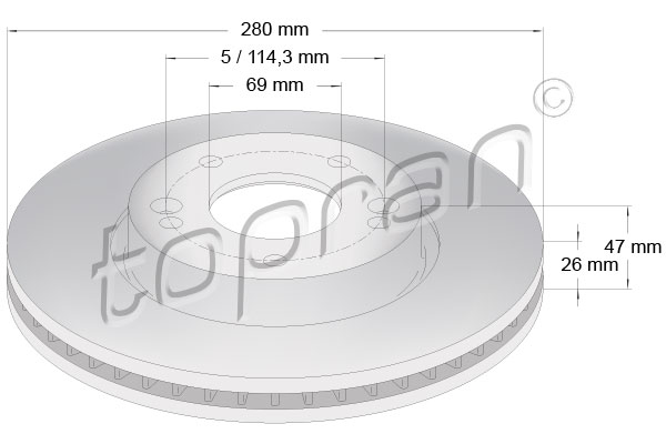 TOPRAN 820 376 Discofreno-Discofreno-Ricambi Euro