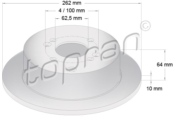 TOPRAN 820 281 Discofreno-Discofreno-Ricambi Euro