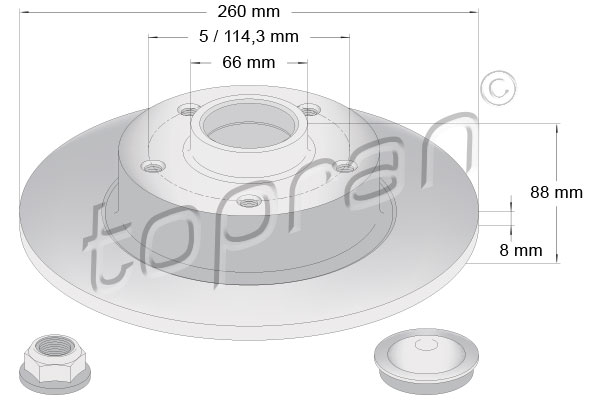 TOPRAN 701 161 Discofreno-Discofreno-Ricambi Euro