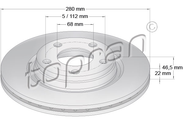 TOPRAN 107 684 Discofreno-Discofreno-Ricambi Euro