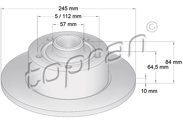 TOPRAN 104 436 Discofreno-Discofreno-Ricambi Euro