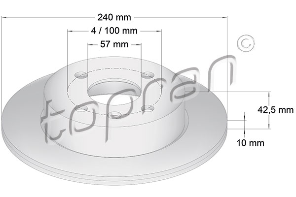 TOPRAN 205 525 Discofreno-Discofreno-Ricambi Euro