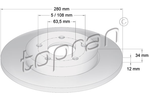 TOPRAN 301 957 Discofreno-Discofreno-Ricambi Euro