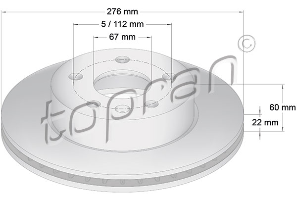 TOPRAN 400 857 Discofreno-Discofreno-Ricambi Euro