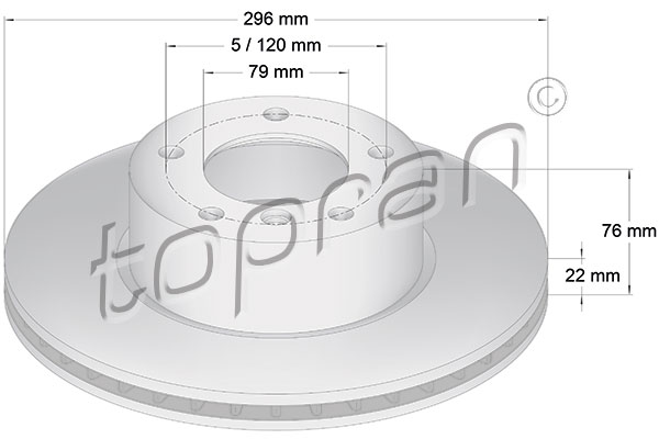 TOPRAN 500 570 Discofreno-Discofreno-Ricambi Euro