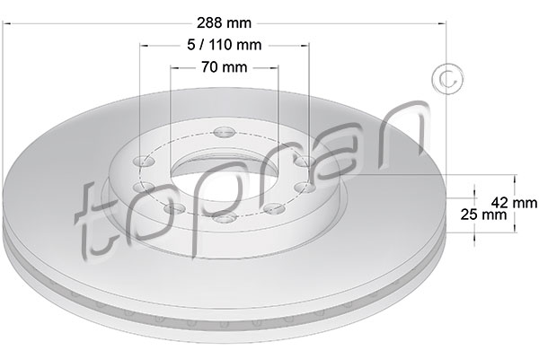 TOPRAN 205 521 Discofreno-Discofreno-Ricambi Euro