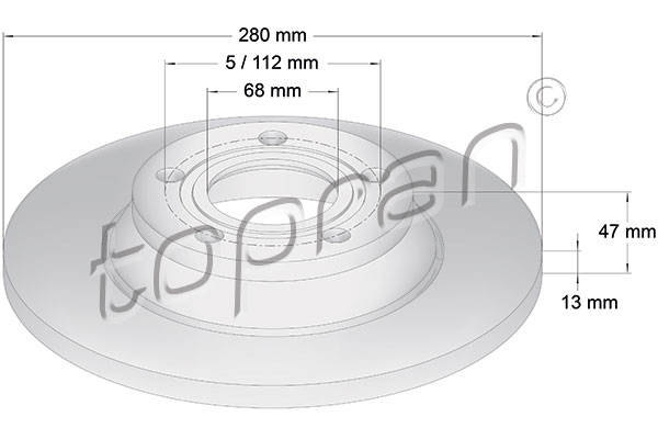 TOPRAN 104 435 Discofreno-Discofreno-Ricambi Euro