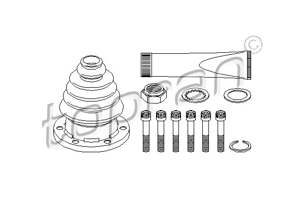 TOPRAN 102 813 Kit cuffia, Semiasse-Kit cuffia, Semiasse-Ricambi Euro