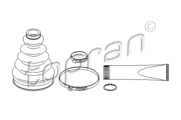 TOPRAN 111 634 Kit cuffia, Semiasse