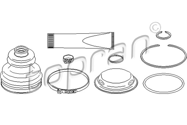 TOPRAN 111 640 Kit cuffia, Semiasse-Kit cuffia, Semiasse-Ricambi Euro