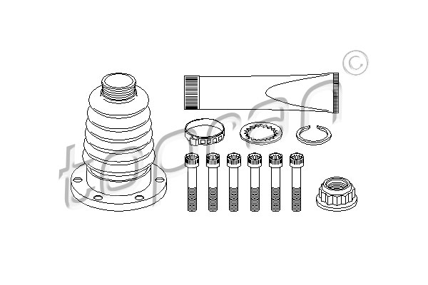 TOPRAN 104 017 Kit cuffia, Semiasse