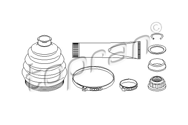 TOPRAN 111 780 Kit cuffia, Semiasse