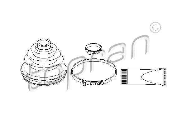 TOPRAN 108 930 Kit cuffia, Semiasse-Kit cuffia, Semiasse-Ricambi Euro