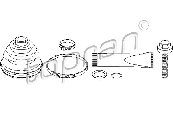 TOPRAN 103 747 Kit cuffia, Semiasse-Kit cuffia, Semiasse-Ricambi Euro