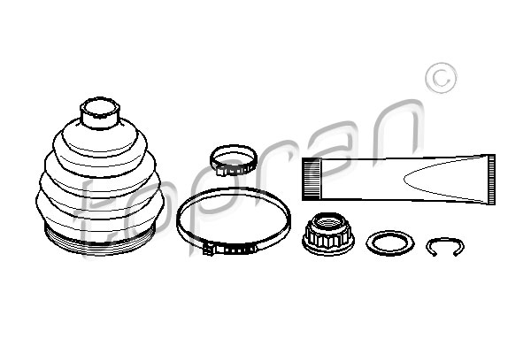 TOPRAN 104 018 Kit cuffia, Semiasse