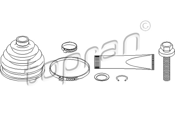 TOPRAN 111 678 Kit cuffia, Semiasse