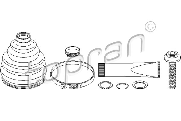 TOPRAN 111 685 Kit cuffia, Semiasse-Kit cuffia, Semiasse-Ricambi Euro