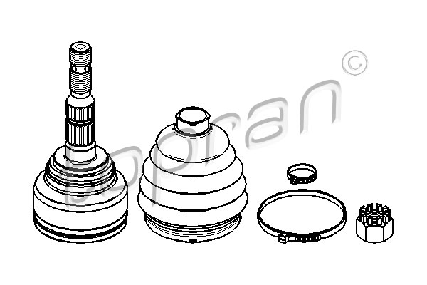 TOPRAN 206 813 Kit giunti, Semiasse-Kit giunti, Semiasse-Ricambi Euro