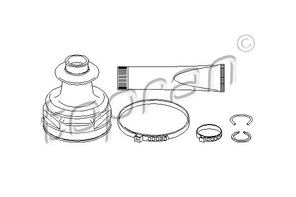 TOPRAN 301 937 Kit cuffia, Semiasse