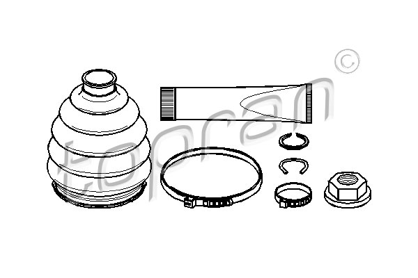 TOPRAN 302 207 Kit cuffia, Semiasse-Kit cuffia, Semiasse-Ricambi Euro