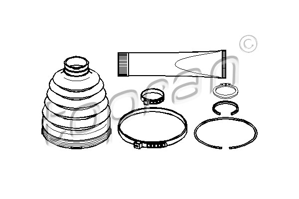 TOPRAN 401 744 Kit cuffia, Semiasse-Kit cuffia, Semiasse-Ricambi Euro