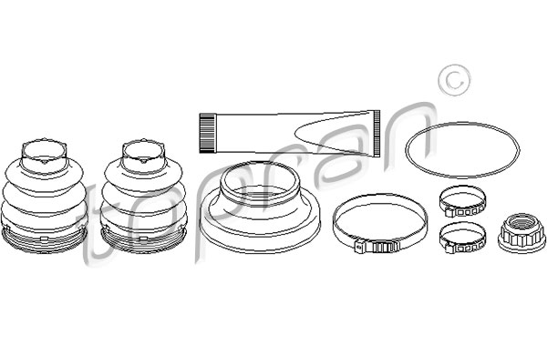 TOPRAN 401 875 Kit cuffia, Semiasse