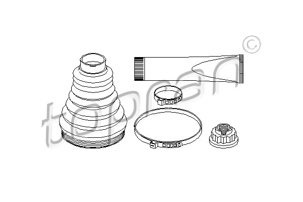 TOPRAN 401 742 Kit cuffia, Semiasse