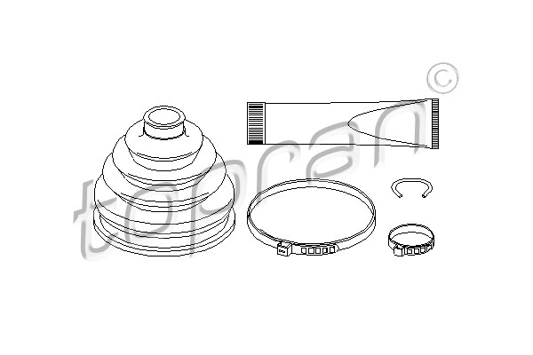 TOPRAN 500 588 Kit cuffia, Semiasse-Kit cuffia, Semiasse-Ricambi Euro