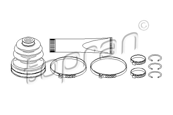 TOPRAN 501 435 Kit cuffia, Semiasse-Kit cuffia, Semiasse-Ricambi Euro