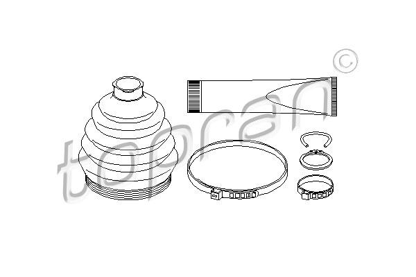 TOPRAN 501 596 Kit cuffia, Semiasse