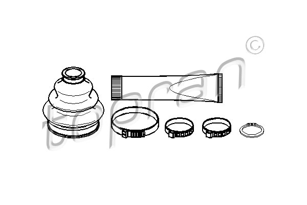 TOPRAN 500 587 Kit cuffia, Semiasse-Kit cuffia, Semiasse-Ricambi Euro