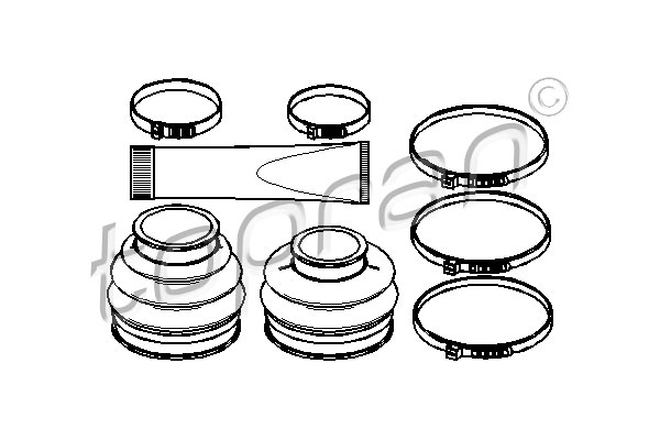 TOPRAN 500 589 Kit cuffia, Semiasse-Kit cuffia, Semiasse-Ricambi Euro