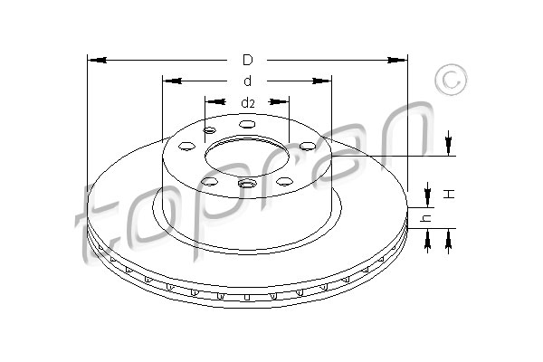 TOPRAN 500 560 Discofreno-Discofreno-Ricambi Euro