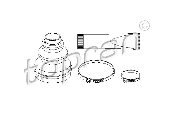 TOPRAN 721 156 Kit cuffia, Semiasse-Kit cuffia, Semiasse-Ricambi Euro