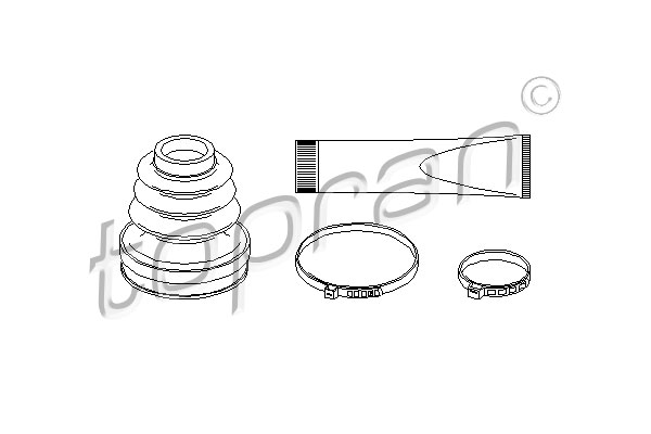 TOPRAN 721 157 Kit cuffia, Semiasse-Kit cuffia, Semiasse-Ricambi Euro