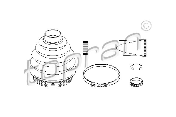 TOPRAN 721 199 Kit cuffia, Semiasse