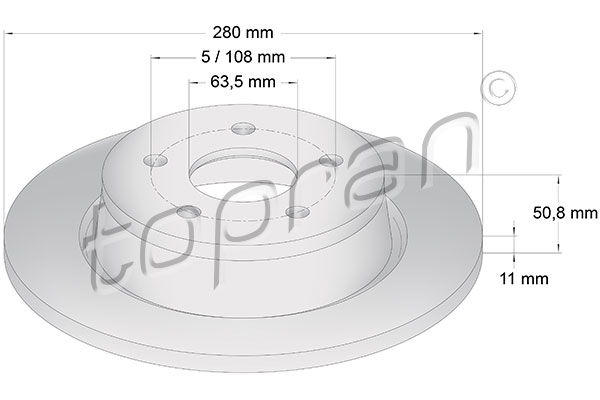 TOPRAN 304 249 Discofreno-Discofreno-Ricambi Euro