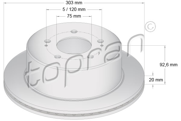 TOPRAN 821 218 Discofreno-Discofreno-Ricambi Euro