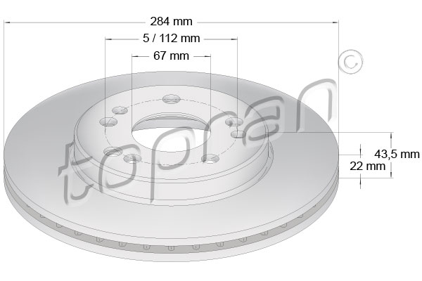 TOPRAN 400 845 Discofreno-Discofreno-Ricambi Euro