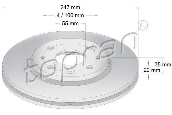 TOPRAN 722 457 Discofreno-Discofreno-Ricambi Euro