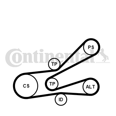 CONTINENTAL CTAM 6PK1045K3 Keilrippenriemensatz