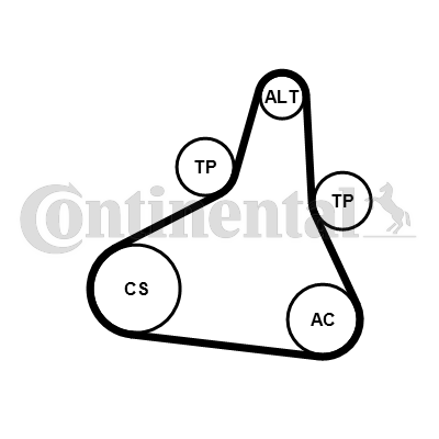 CONTINENTAL CTAM 6PK1073 EXTRA K1 Keilrippenriemensatz