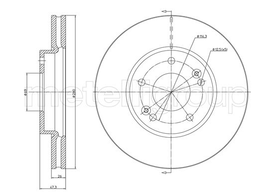 CIFAM 800-1053C Bremsscheibe